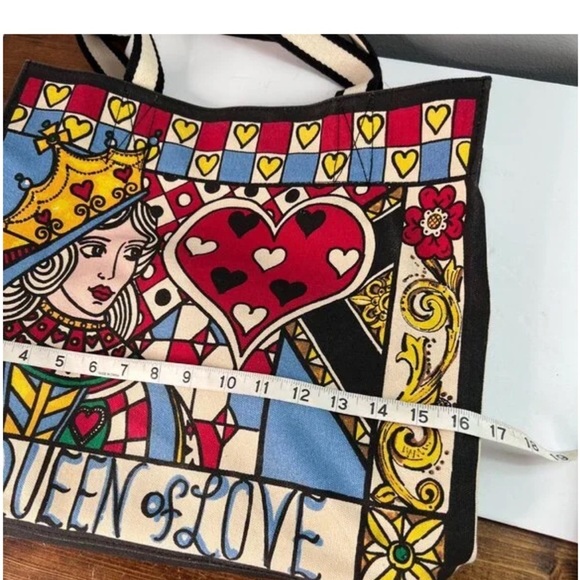Brighton Queen Of Love Tote Bag With Heart Design & Bold Colors PurseTote Bag - Picture 16 of 16